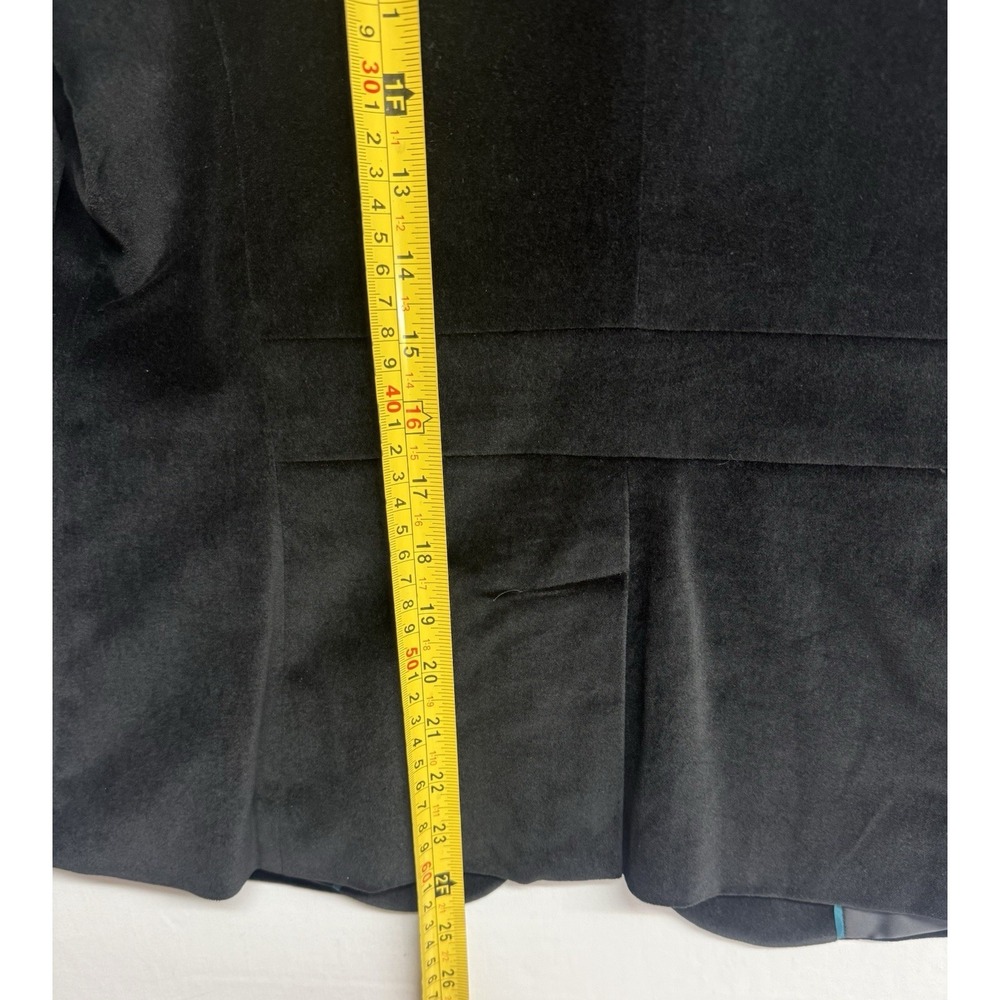 Talbots Petites 6P Black Velvet Blazer Jacket Women's Petite Classic One Button - Picture 6 of 11